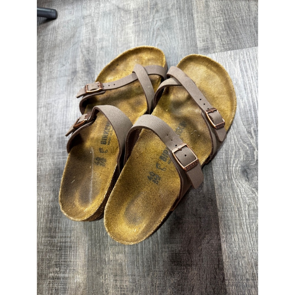 Birkenstock Mayari Mocha Brown Birko-Flor Sandals Womens 40 L9 M7 Toe Loop - Picture 6 of 6